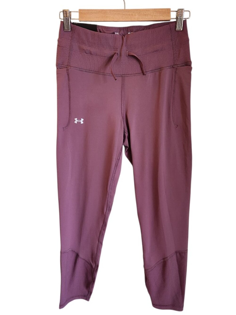 Under Armour Pants Women's Purple Mauve Medium Meridian Ribbed Ankle Leggings